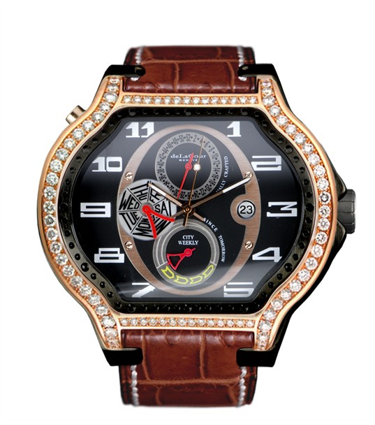 Replica DeLaCour City Ego Weekly Ti/PVD/Rose Gold/Diamonds WATP0051-1217 Replica Watch